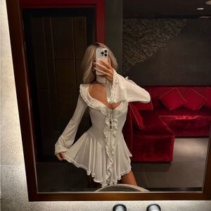 Elegant White Ruffle Dress